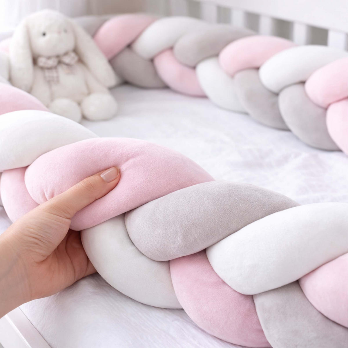 MANTINEL Šedý Růžový pletený - různobarevná, textil/plast (10/220cm) - Relaxdays