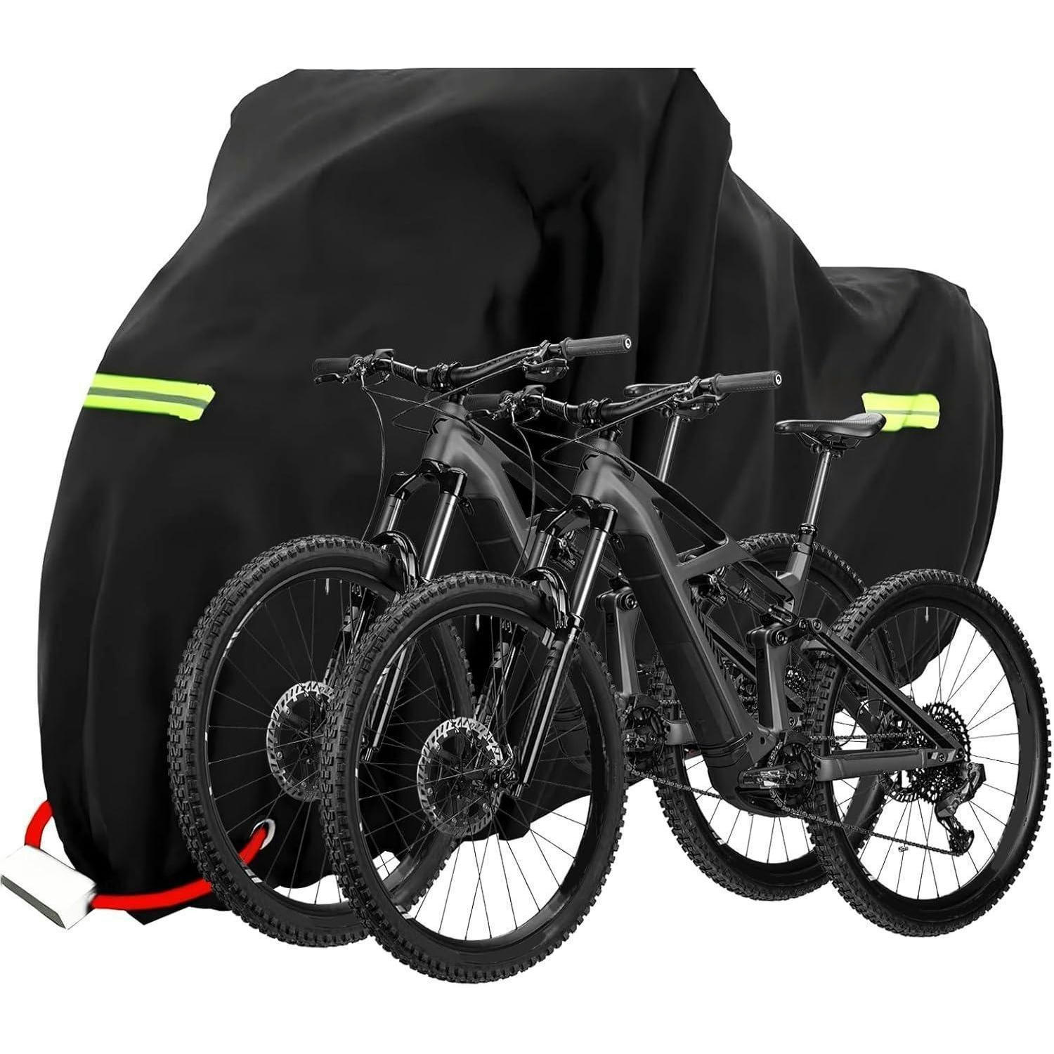 FAHRRADABDECKUNG für 2 Fahrräder 205 x 110 x 80 cm Oxford Wasserdicht - Schwarz, Textil (110/80/205cm)