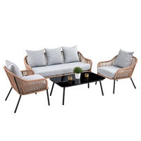 GARTENMÖBEL-SET BENGAL - Braun, Metall - CARO-Möbel