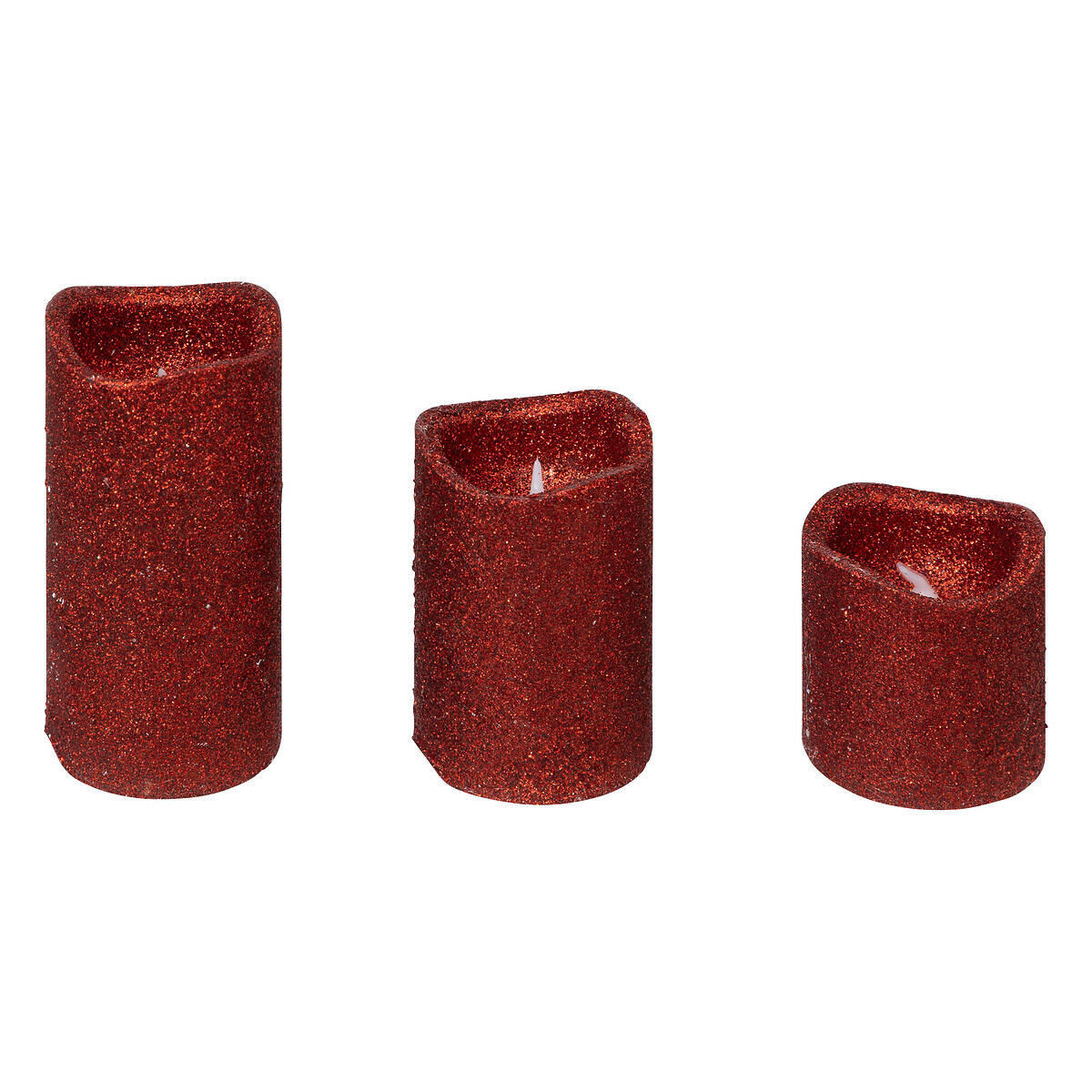 LED-KERZEN 3er-Set - Rot, Kunststoff (5/5/10cm) - Atmosphera Createur d´interieur