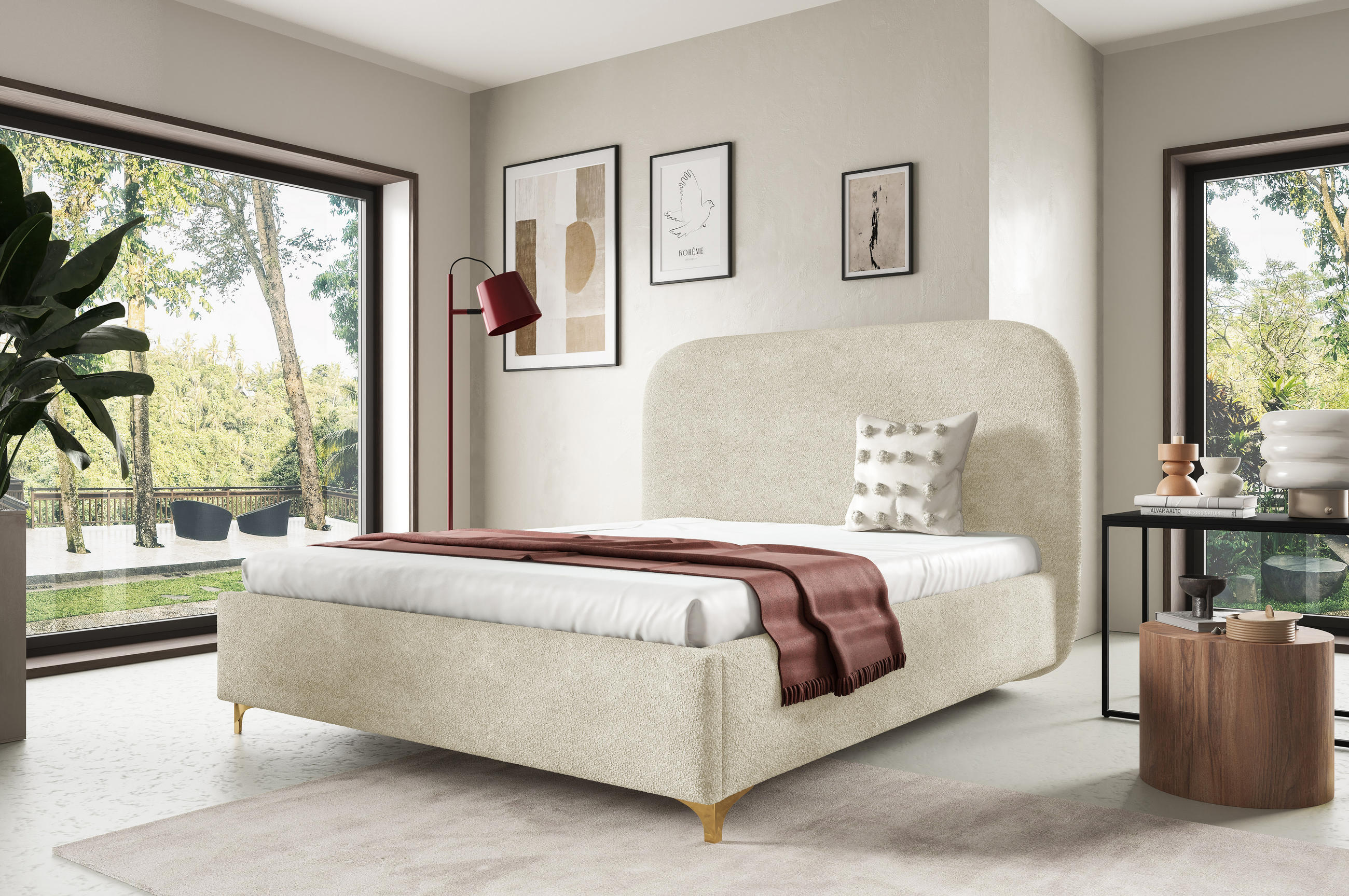 Furnistar Polsterbett Beige 160x200 cm