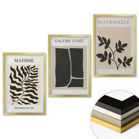 WANDBILDER 3er Set - 40x60 cm Goldrahmen - Minimalistische Pflanzenposter - Goldfarben, Kunststoff (40/60cm) - ArtPrintCave