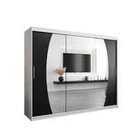 SCHWEBETÜRENSCHRANK 200/250/62 3-türig - Silberfarben/Schwarz, Holz/Kunststoff (250/200/62cm) - Abiks Möbel