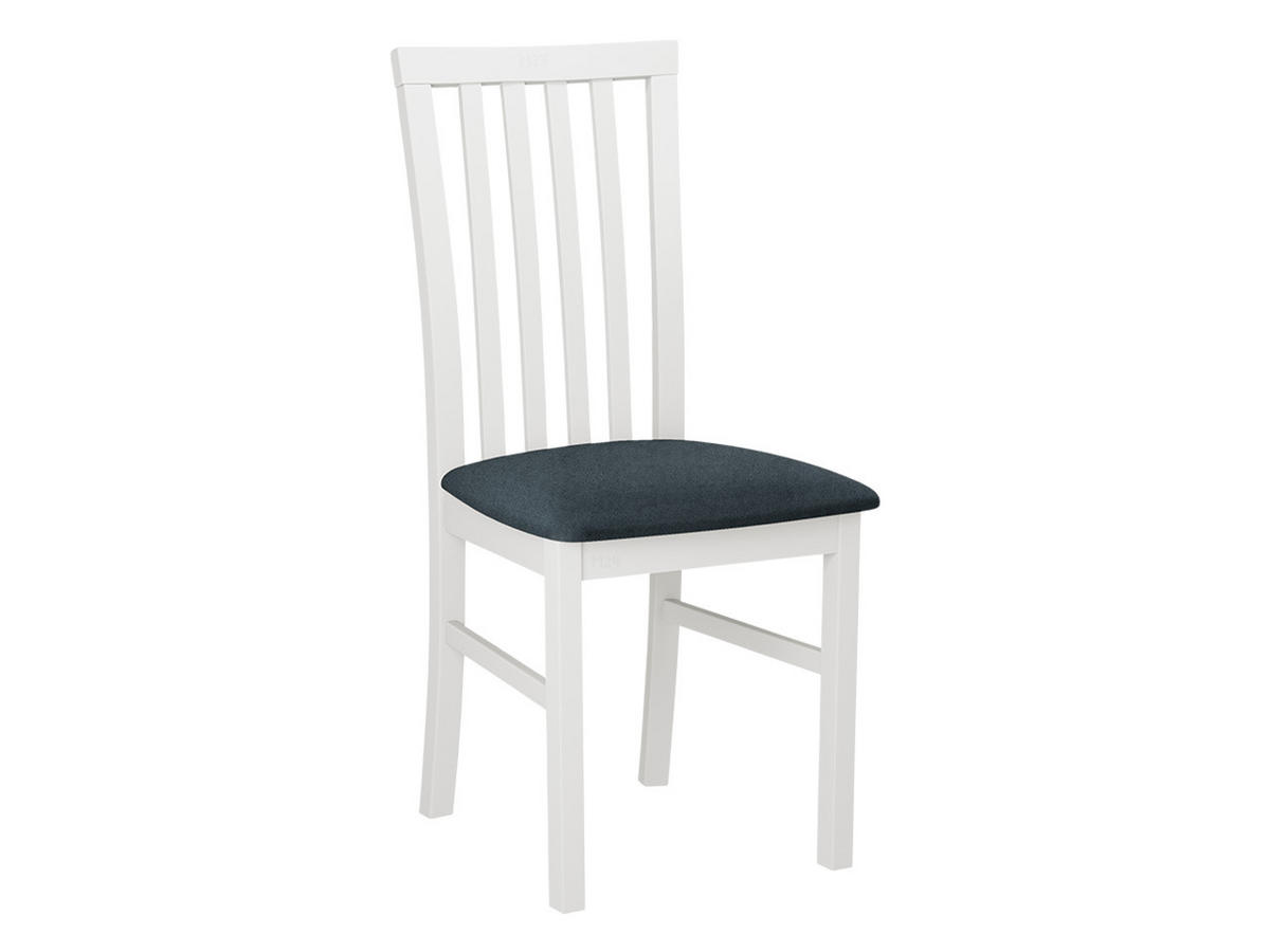 STUHL Milano I, Holzfarbe: Weiß - Blaugrau/Weiß, Holz (43/93/40cm) - MIRJAN24