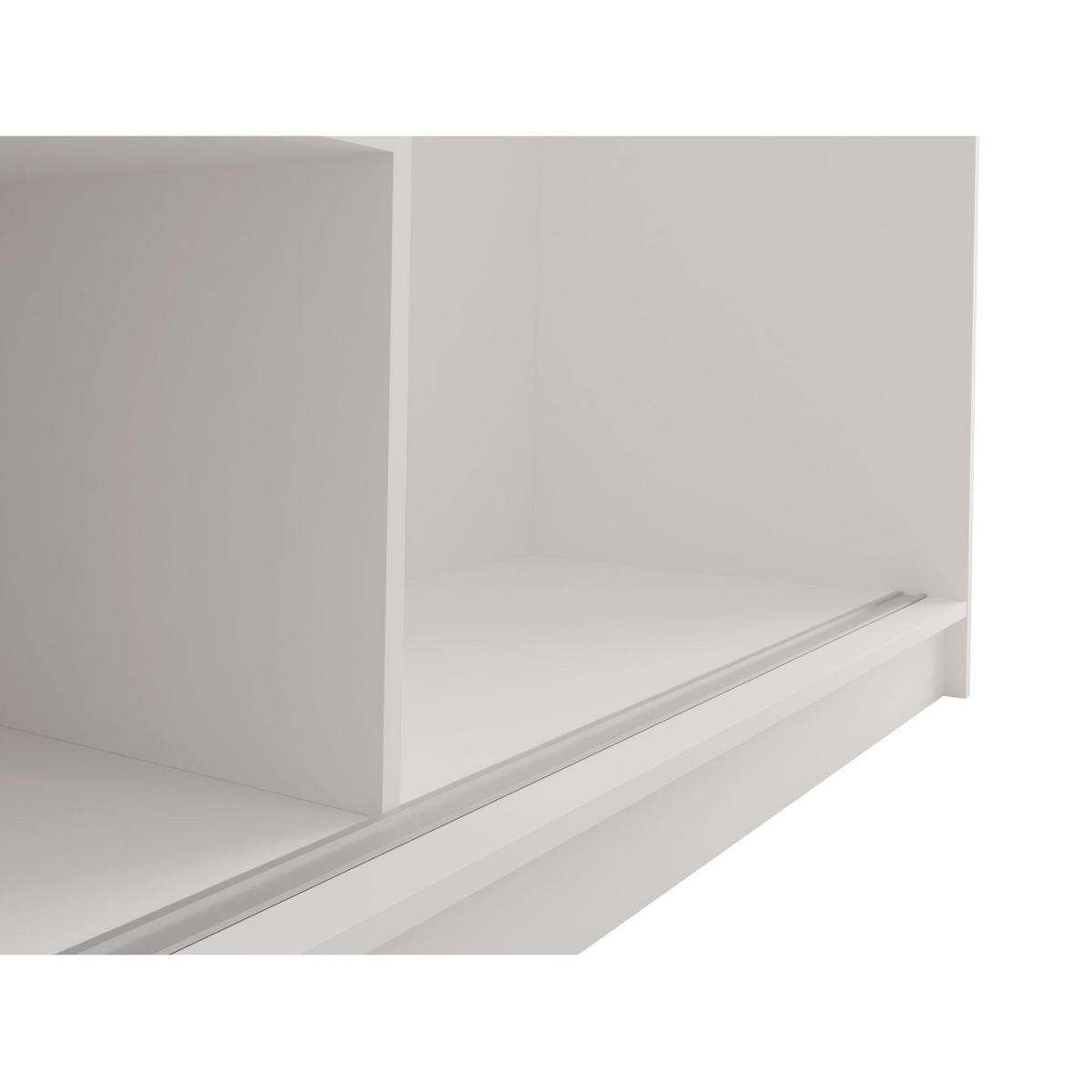 SCHWEBETÜRENSCHRANK Helios II mit Schubladen und Lamellen 240/216/61 Walnuss+Schwarz - Walnussfarben, Holzwerkstoff (240/216/61cm) - Beautysofa
