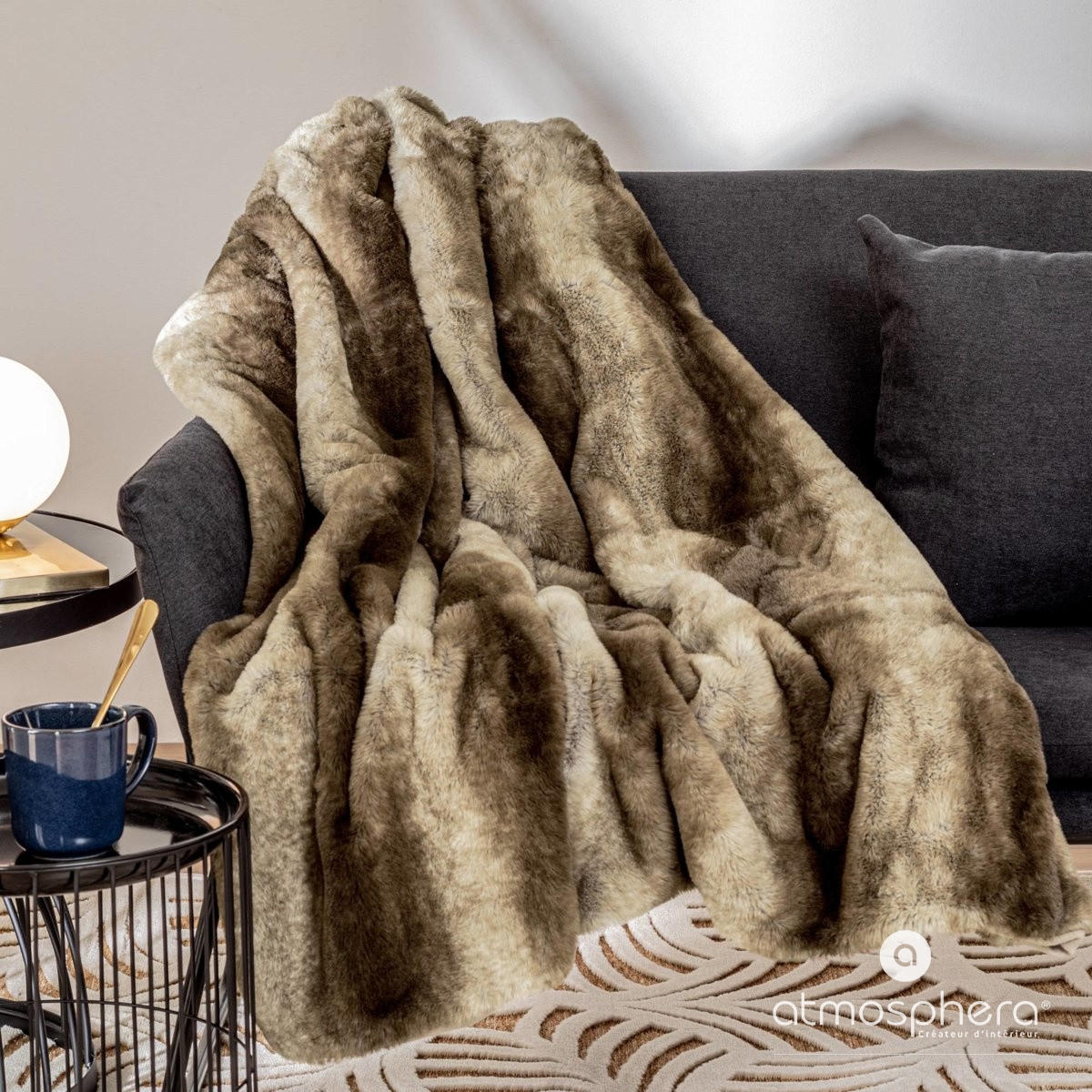 TAGESDECKE Grizzli 120/160 cm - Braun, Textil (160/120cm) - Atmosphera Createur d´interieur