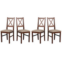 ESSZIMMERSTUHL Set 4x "Nilo 10", nussbaum, inari 23 - Hellbraun/Nussbaumfarben, Holz (43/94/40cm) - Leaf Design
