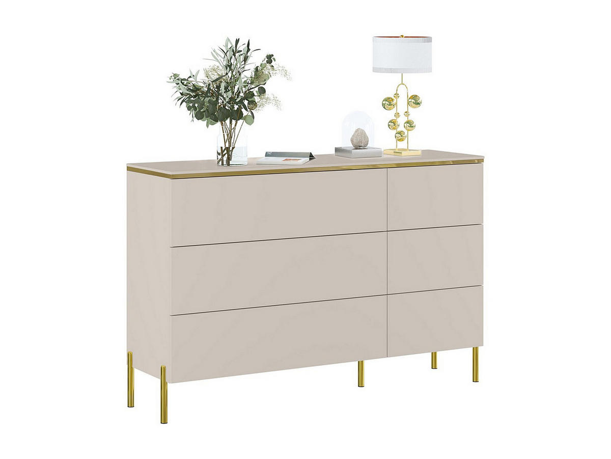 NIEDRIGE Kommode - 137.6cm x 39.6cm - Holzspan - beige - VUKIA - Beige, Holz (137.6/91/39.6cm) - Vente-Unique