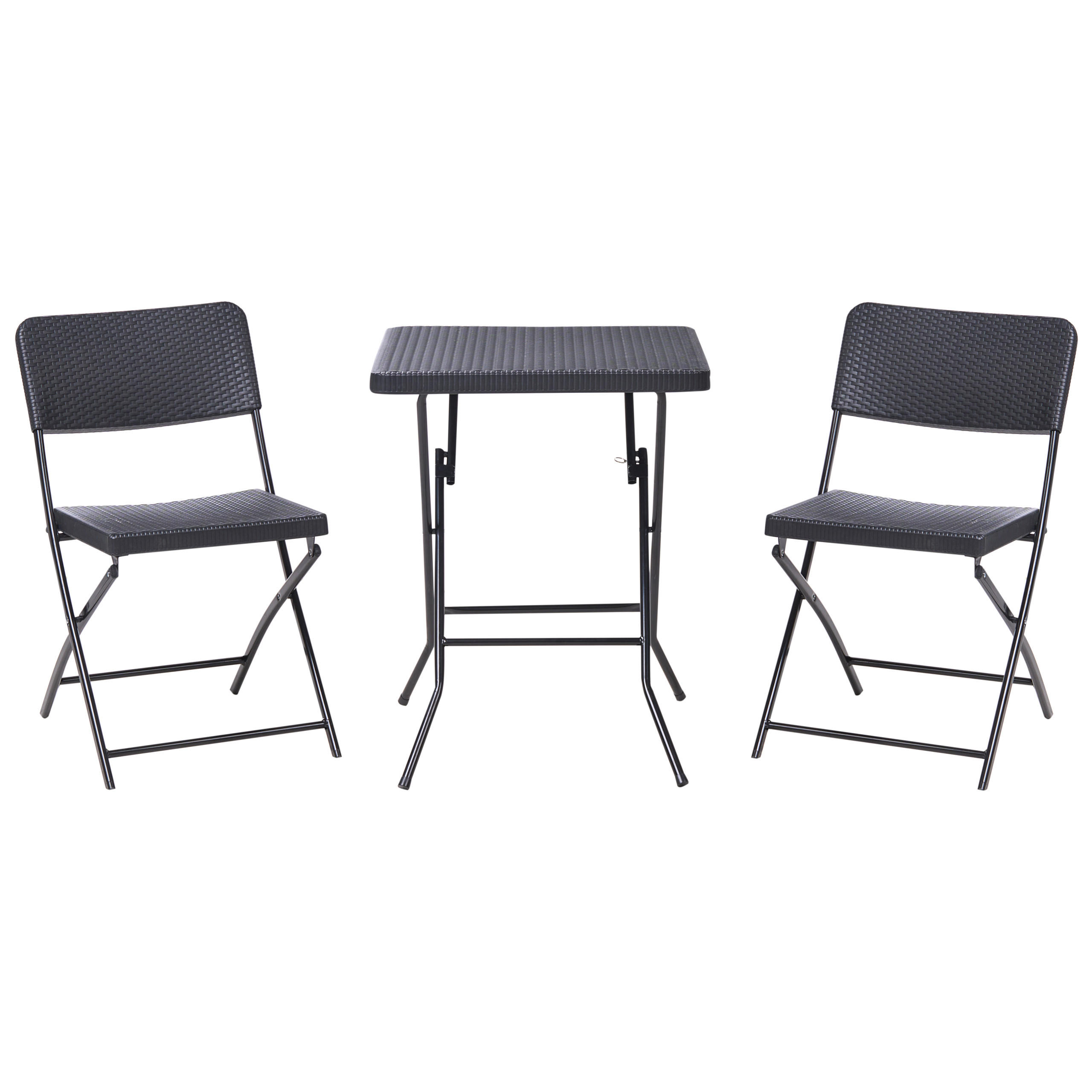 BISTRO-SET klappbar Schwarz Trappeto - Schwarz, Kunststoff - Beliani