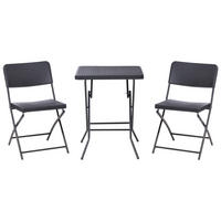 BISTRO-SET klappbar Schwarz Trappeto - Schwarz, Kunststoff - Beliani