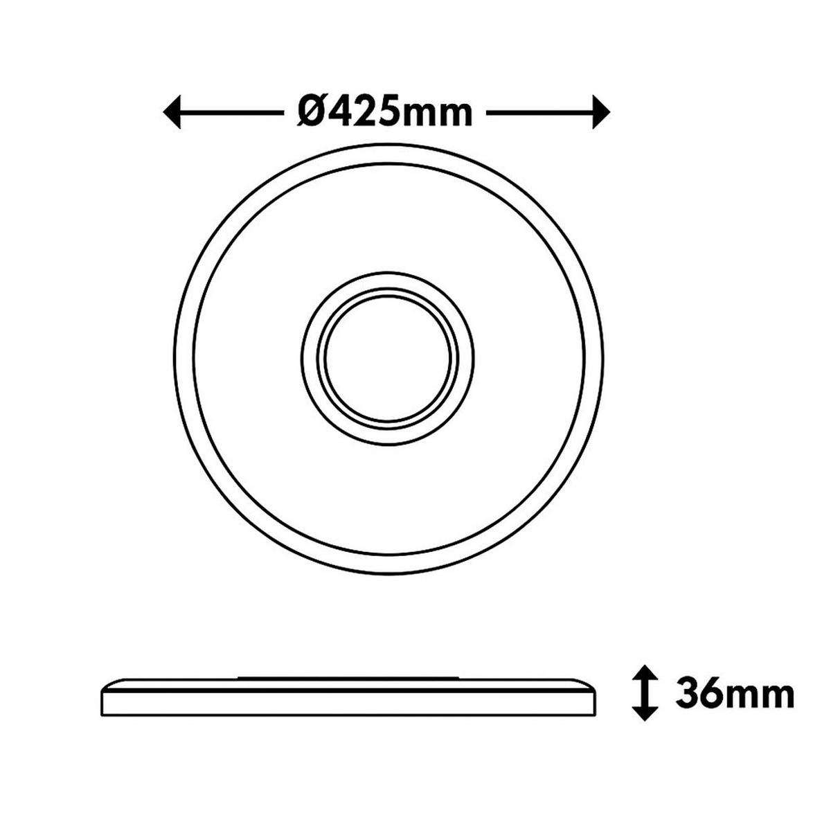 LED DECKENLEUCHTE Backlight Nickel-matt Rund - Silberfarben, Kunststoff (42.5/42.5/3.6cm) - Briloner