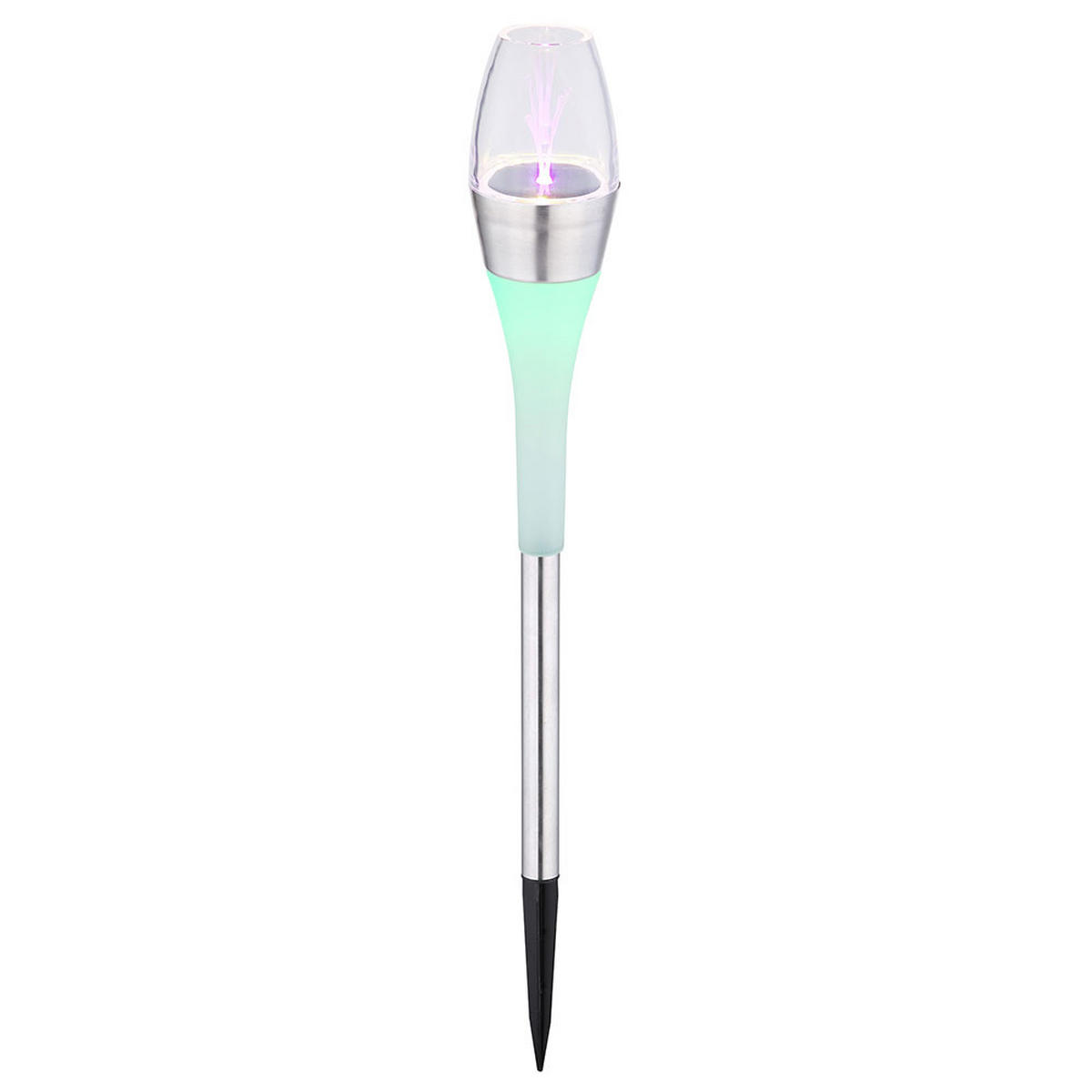 LED AUSSENLEUCHTE Solar Edelstahl Silber 3er Set - Silberfarben, Metall (6.7/6.7/55cm) - Globo Lighting