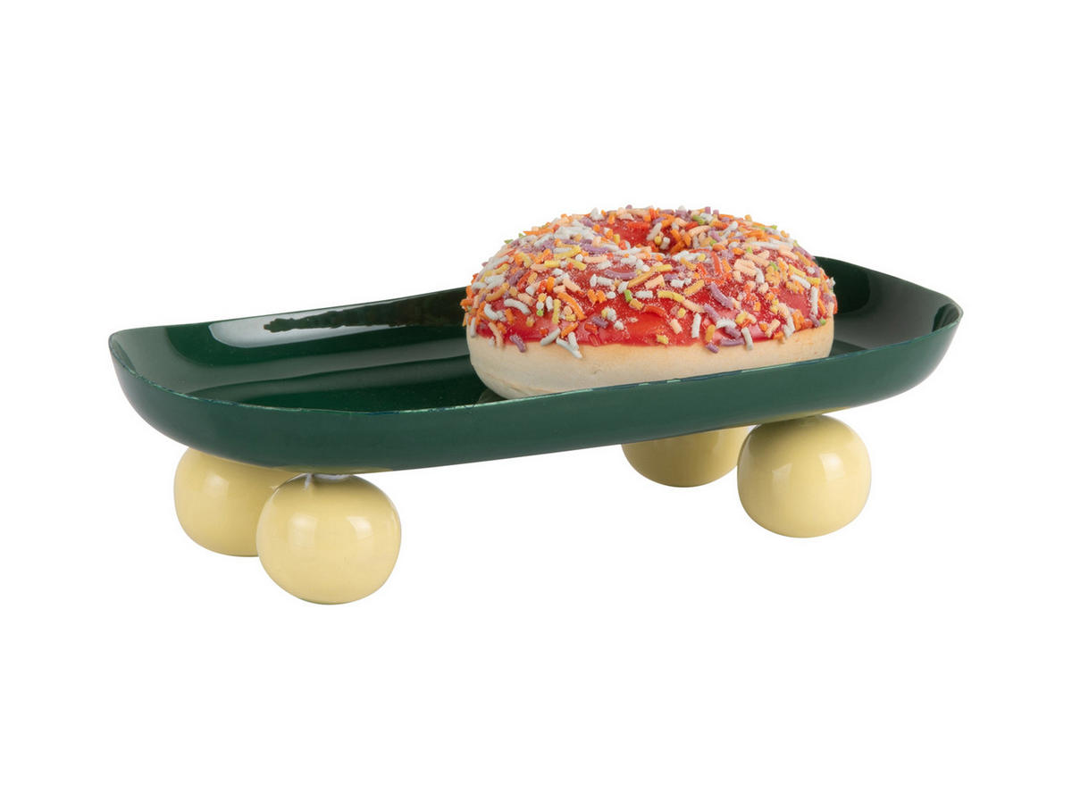 SERVIERTABLETT Double Funky Grün 39/16/6 cm - Grün, Metall (16/6/39cm) - Present Time