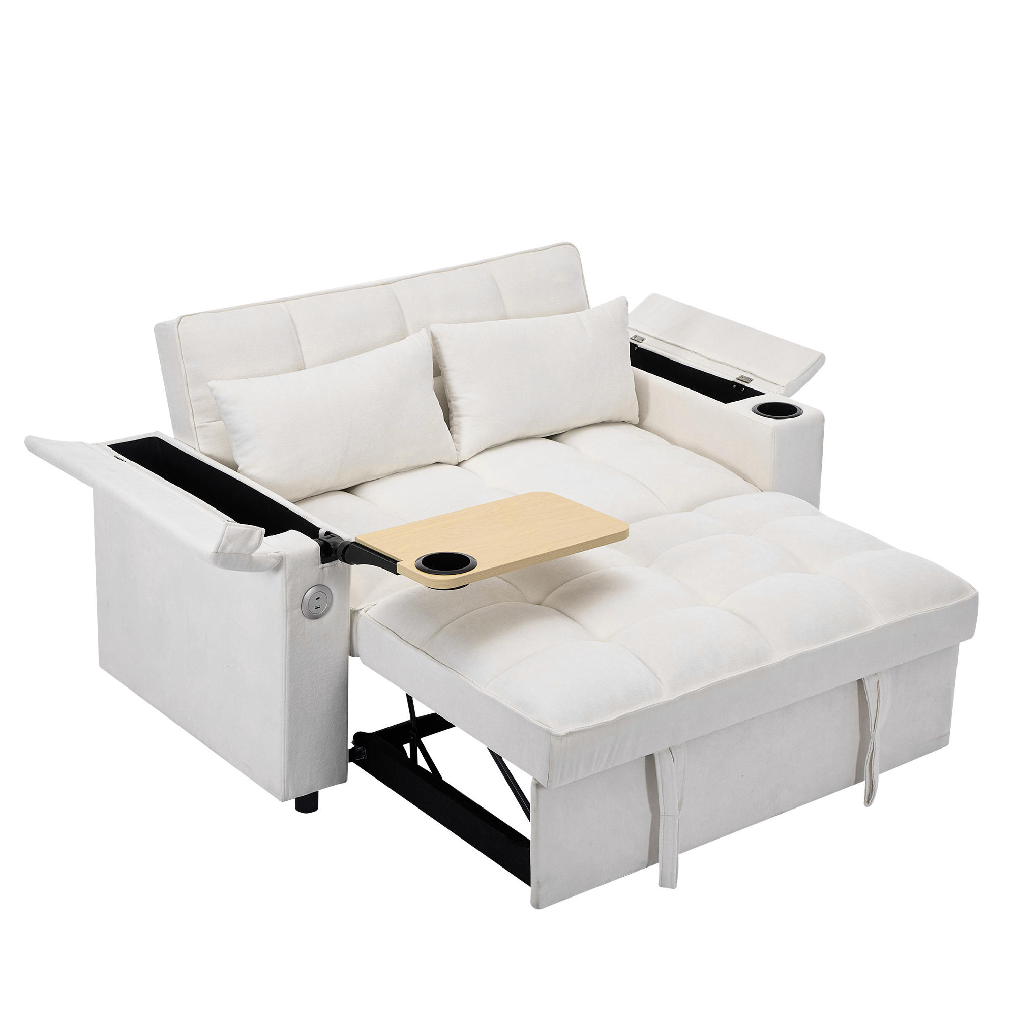 ComfortXL Schlafsofa Beige 140.5x82x74 cm