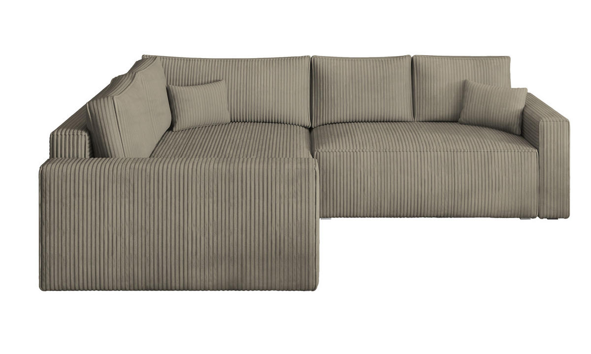 ROHOVÁ SEDAČKA ERONIS béžová - šedá/béžová, dřevo/textil (265/194cm) - MASSENO