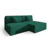 ECKSOFA FIORO M Grün Velours-Stoff mit Schlaffunktion - Grün, Holz (204/148cm) - MASSENO