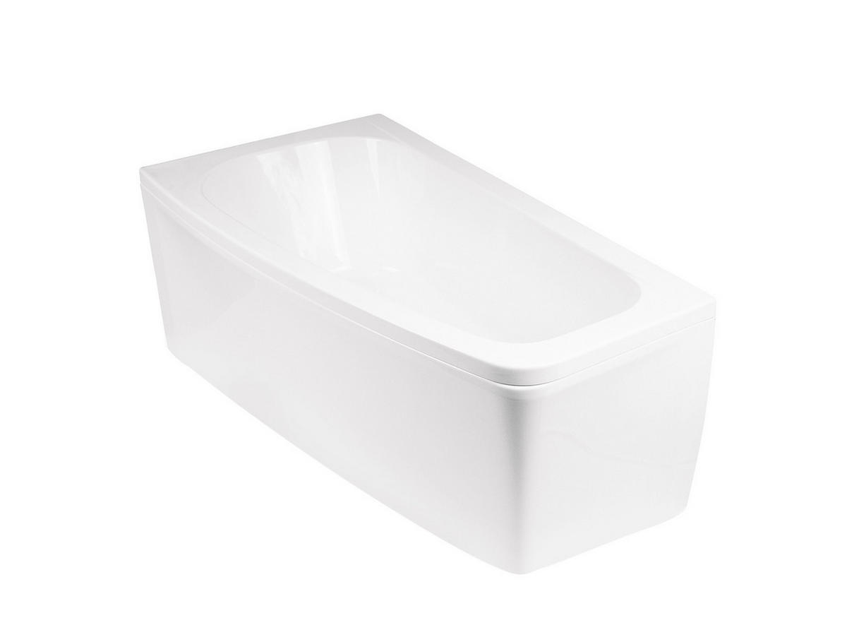 BADEWANNE Eckwanne LUNA 150/80 Links mit Schürze Ablauf Füße - Weiß, Kunststoff (80/60.5/150cm) - bad land