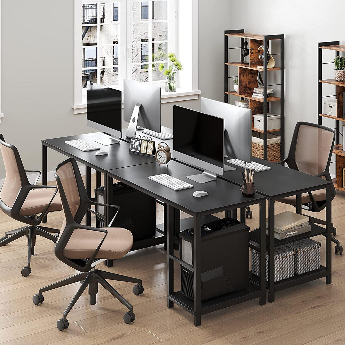 SCHREIBTISCH COMPUTERTISCH - Schwarz, Holzwerkstoff (120/60/75cm) - Hansiro