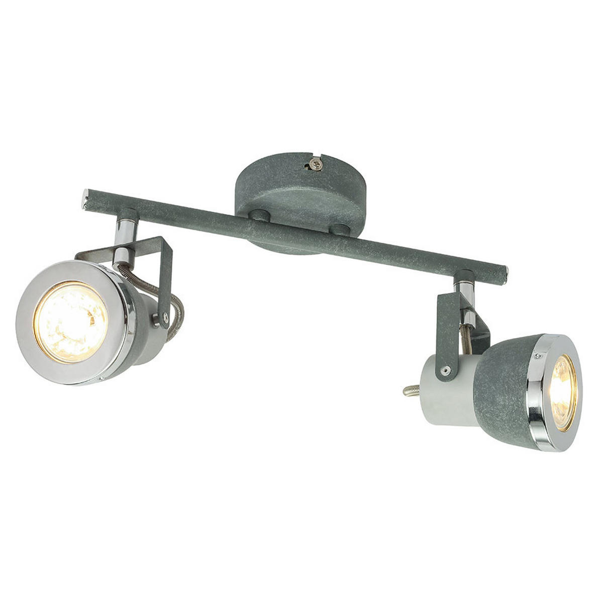 LED DECKENLEUCHTE Steingrau Chrom 2-flammig - Grau, Metall (26/8/18.5cm) - Globo Lighting