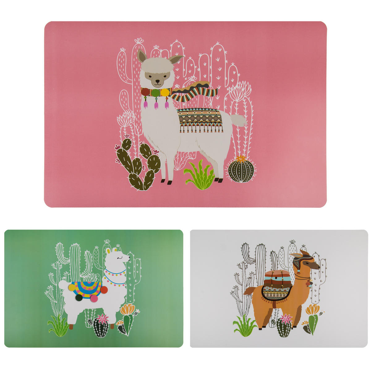 PLATZSET Lama Platzdeckchen Tischset Weiß - Weiß, Kunststoff (43/28/1cm) - TiborTex