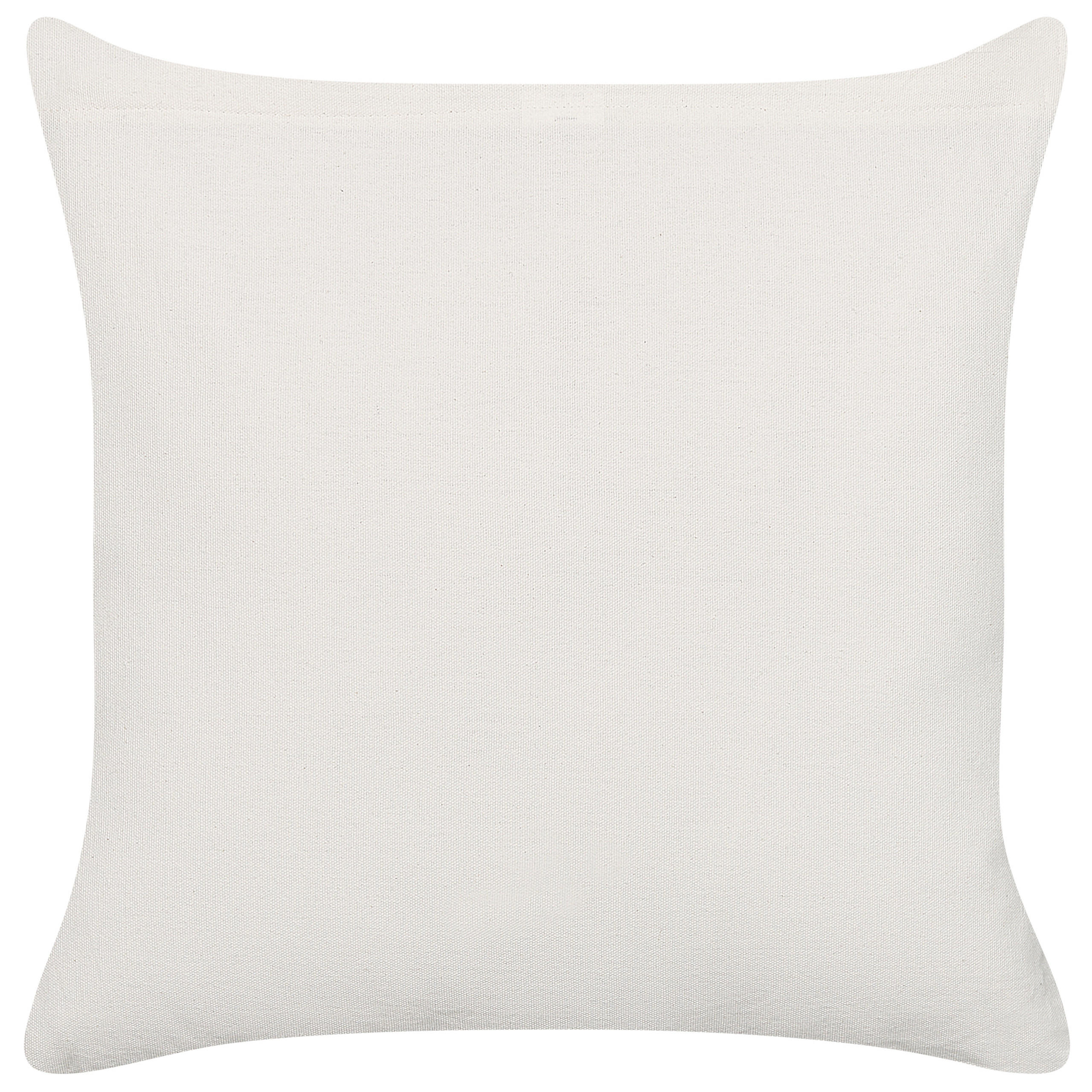 DEKOKISSEN Cremeweiß 45/45 cm Woodi - Ecru, Naturmaterialien/Textil (45/45cm) - Beliani