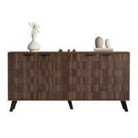 SIDEBOARD 160cm 4 Türen dunkle Holzmaserung modern - Walnussfarben, Holzwerkstoff (35.5/78/160.5cm) - FLIEKS