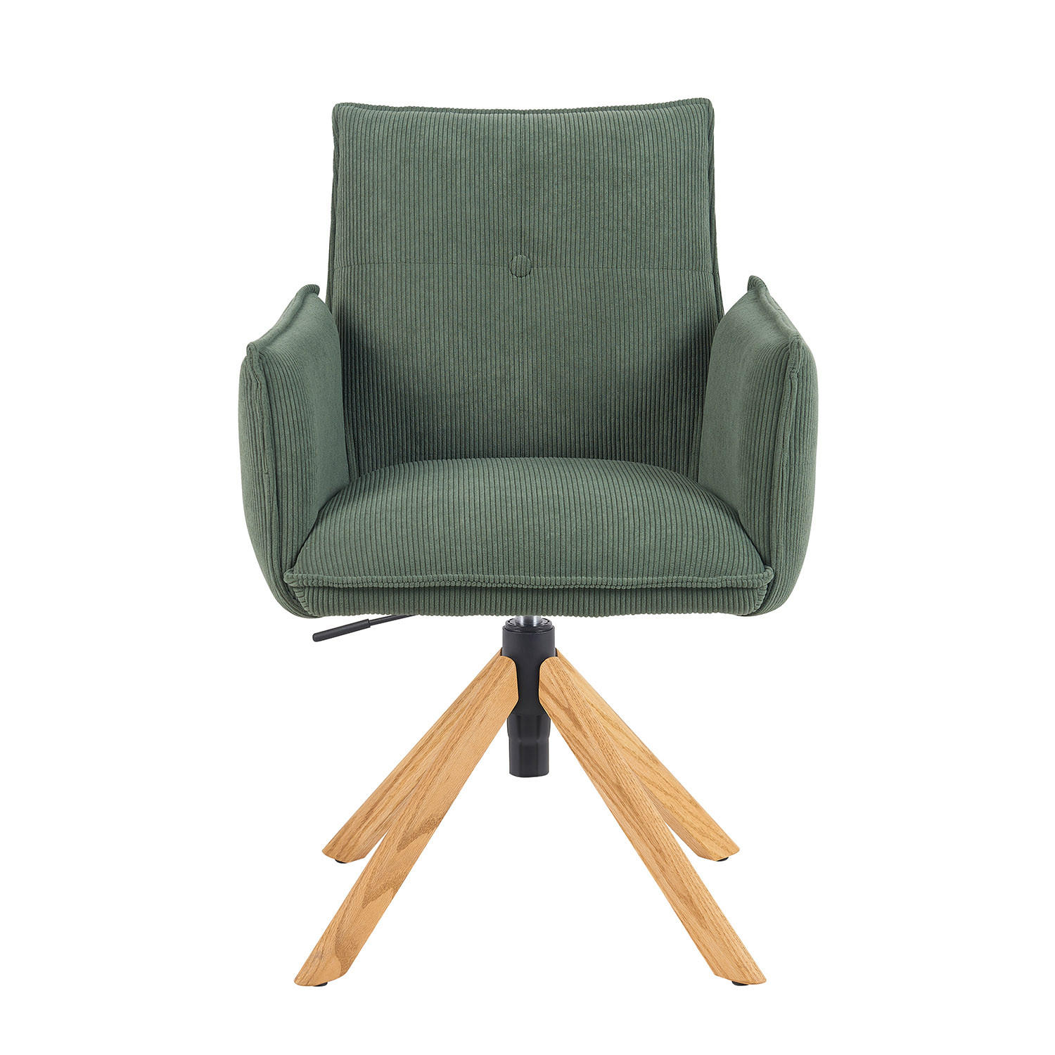 BÜROSTUHL Mika-Leya - Honigeiche/Grün, Eichenholz/Holz (60/89/63cm) - DUBI Möbel