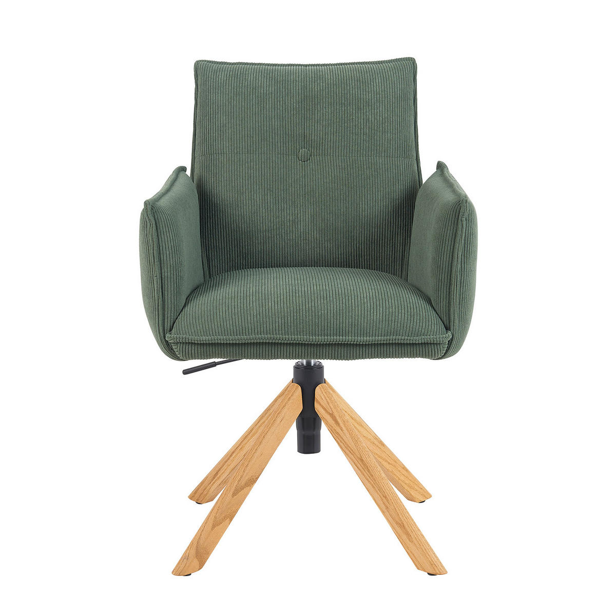 BÜROSTUHL Mika-Leya - Honigeiche/Grün, Eichenholz/Holz (60/89/63cm) - DUBI Möbel
