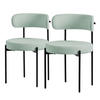 ESSZIMMERSTUHL 2er Set Teddystoff grün - Grün, Metall (53/78/50cm) - ML-DESIGN