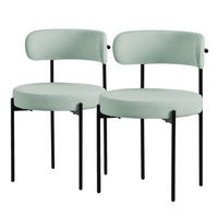 ESSZIMMERSTUHL 2er Set Teddystoff grün - Grün, Metall (53/78/50cm) - ML-DESIGN