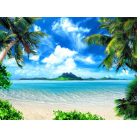FOTOTAPETE Strand-Motiv 180 x 127 cm - Blau, Papier (180/127cm) - Sanders & Sanders