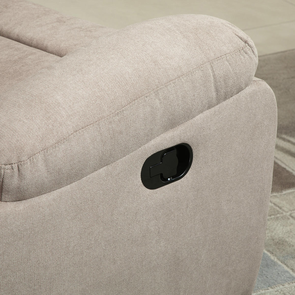 FERNSEHSESSEL, Polyester, Beige - Beige/Schwarz, Textil/Metall (88/102/93cm) - HOMCOM