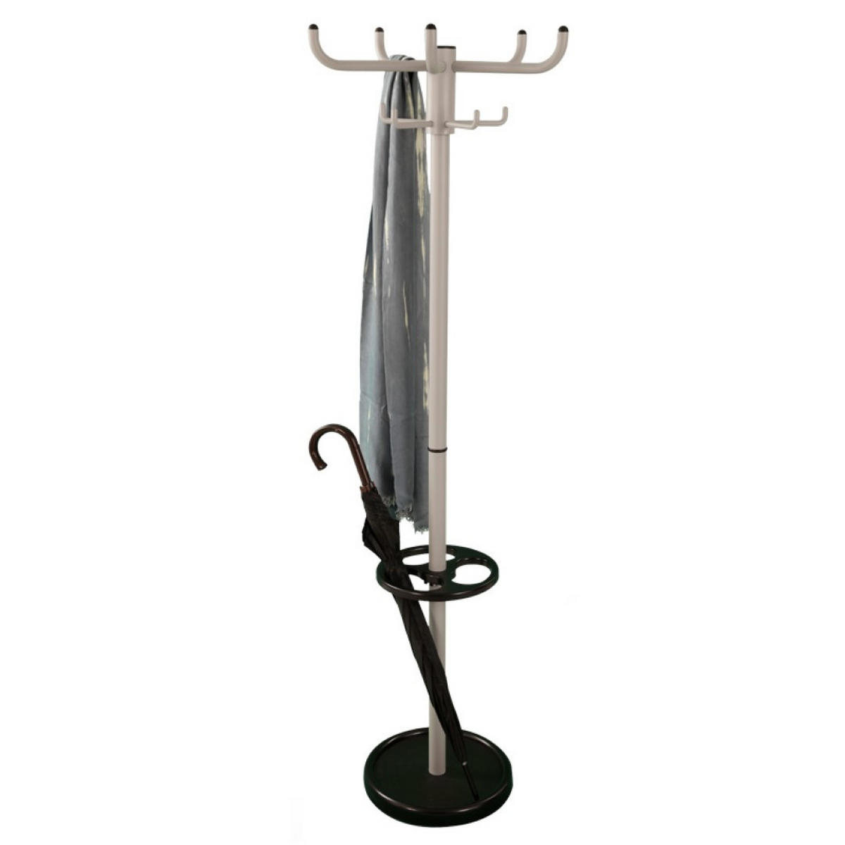 GARDEROBE freistehend & Regenschirmständer Höhe 175 cm & 2x5 Haken Grau - Grau, Metall (55/175/55cm) - PROREGAL