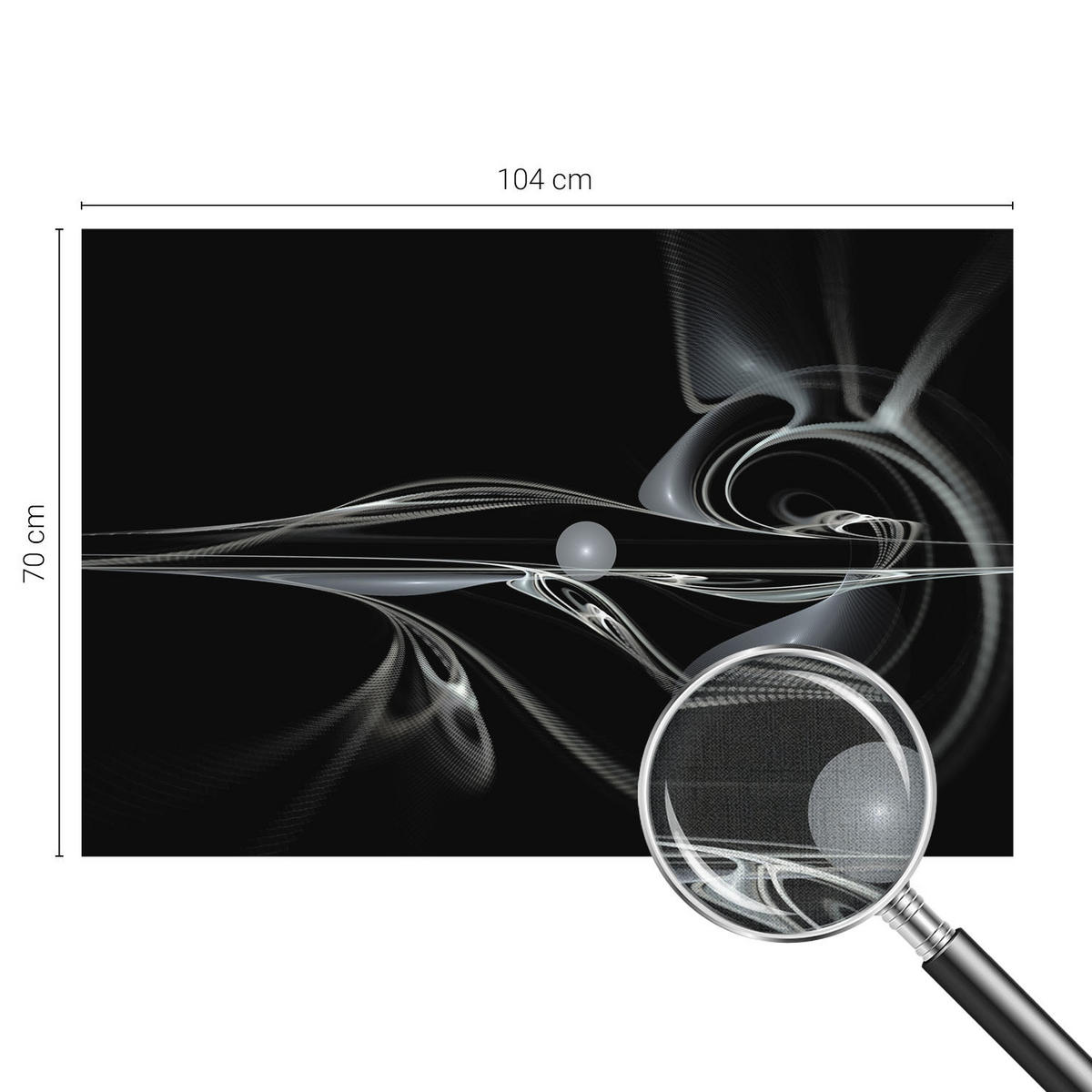 FOTOTAPETE 104x70 cm - Flüssigkeitsleitungen - Schwarz, Textil (104/70cm) - Wallfluent