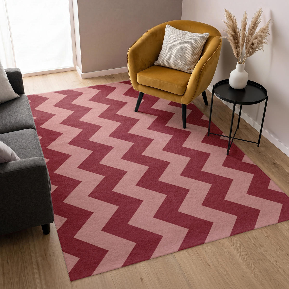 KOBERCE - Cikcak - Pruhy - Vzor - Červená - 140x200 cm - červená, textil/plast (140/0.4cm) - OnlyWow
