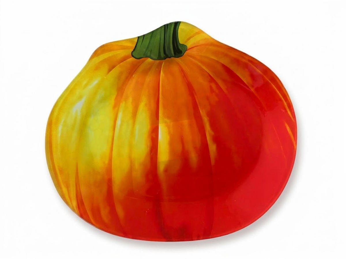 SERVÍROVACÍ talíř dýně, sklo, oranžový - pomerančová, sklo (19.5/1.8/17cm) - Mondex