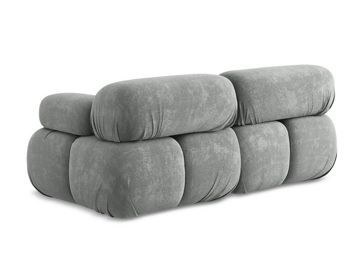 2-SITZER-SOFA Chenille Stoff Grau - Blau/Schwarz, Kunststoff/Textil (190/70/96cm) - Makamii