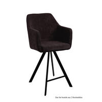 THEKENSTUHL (2er-Set) Delilah 57x104x60 Schwarz/Espresso - Dunkelbraun/Schwarz, Kunststoff (60/104/57cm) - 58aufmkessel
