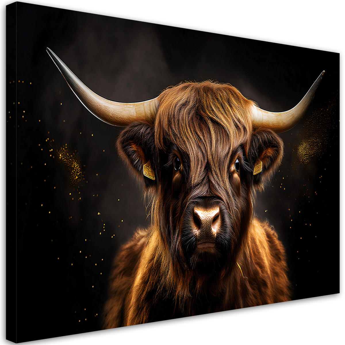WANDBILD schottische glamour kuh - Schwarz, Textil (60/40cm) - Feeby
