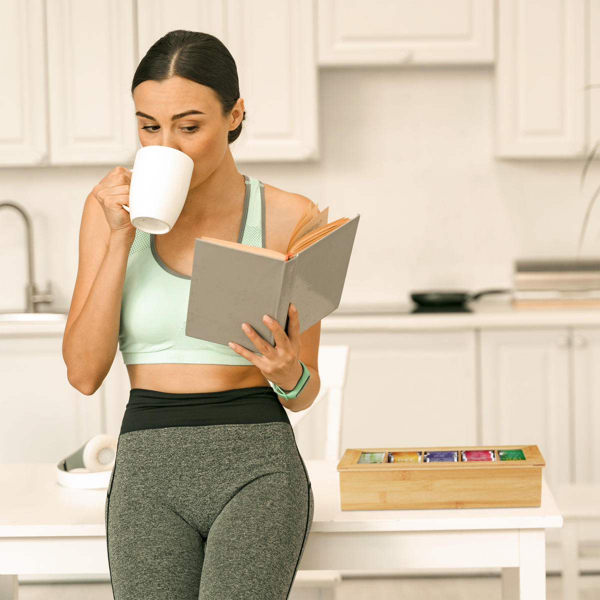 TEEBOX - Hellbraun, Holz/Kunststoff (37/9/20cm) - Relaxdays