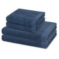 FROTTIERSET Harmony 4-teilig - Blau, Textil (50/100cm) - Ross