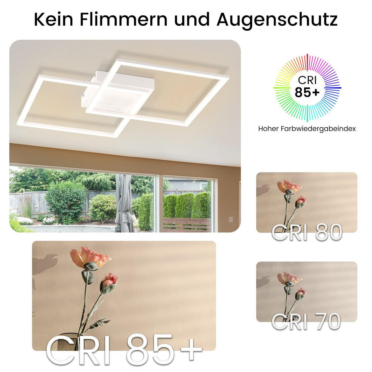 LED-DECKENLEUCHTE Friedhelm 54/54/8 cm - Weiß, Metall (54/54/8cm) - Nettlife