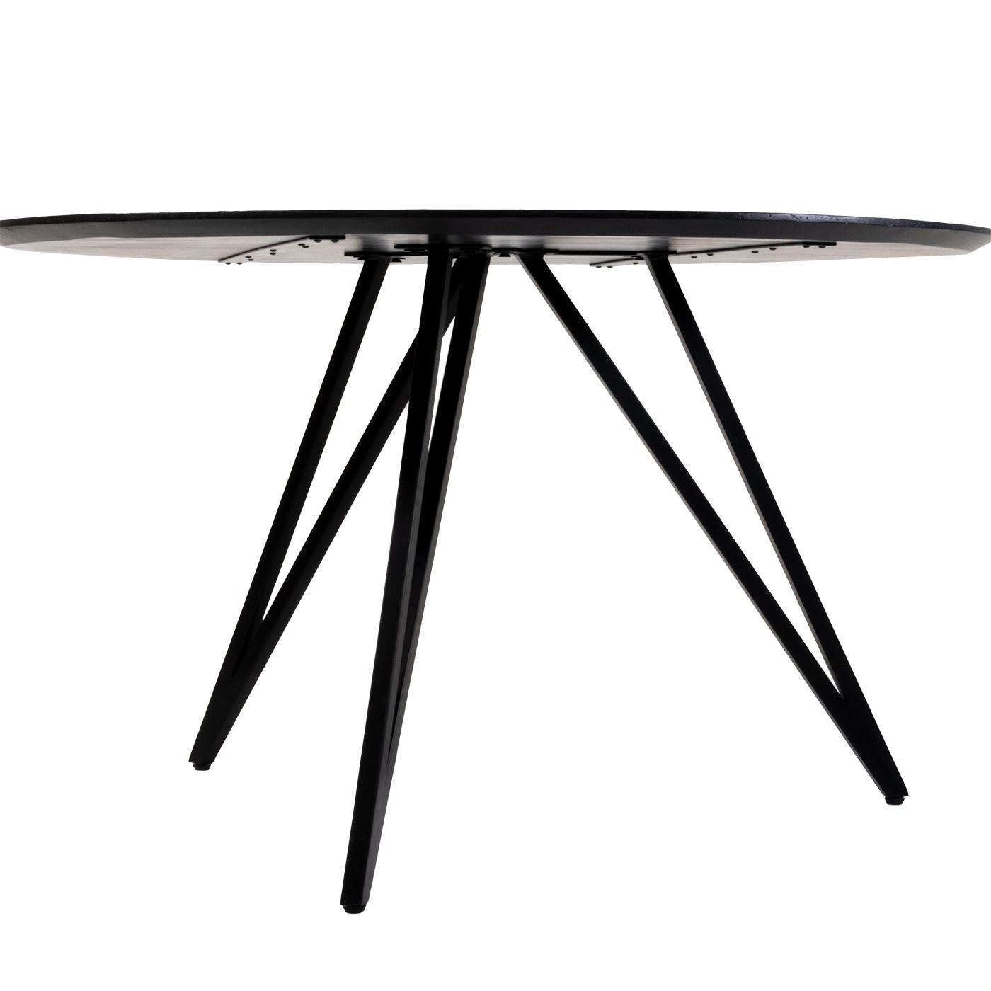 ESSZIMMERTISCH rund aus Mangoholz 130cm, schwarz - Schwarz, Holz (130/130/76cm) - Giga Meubel