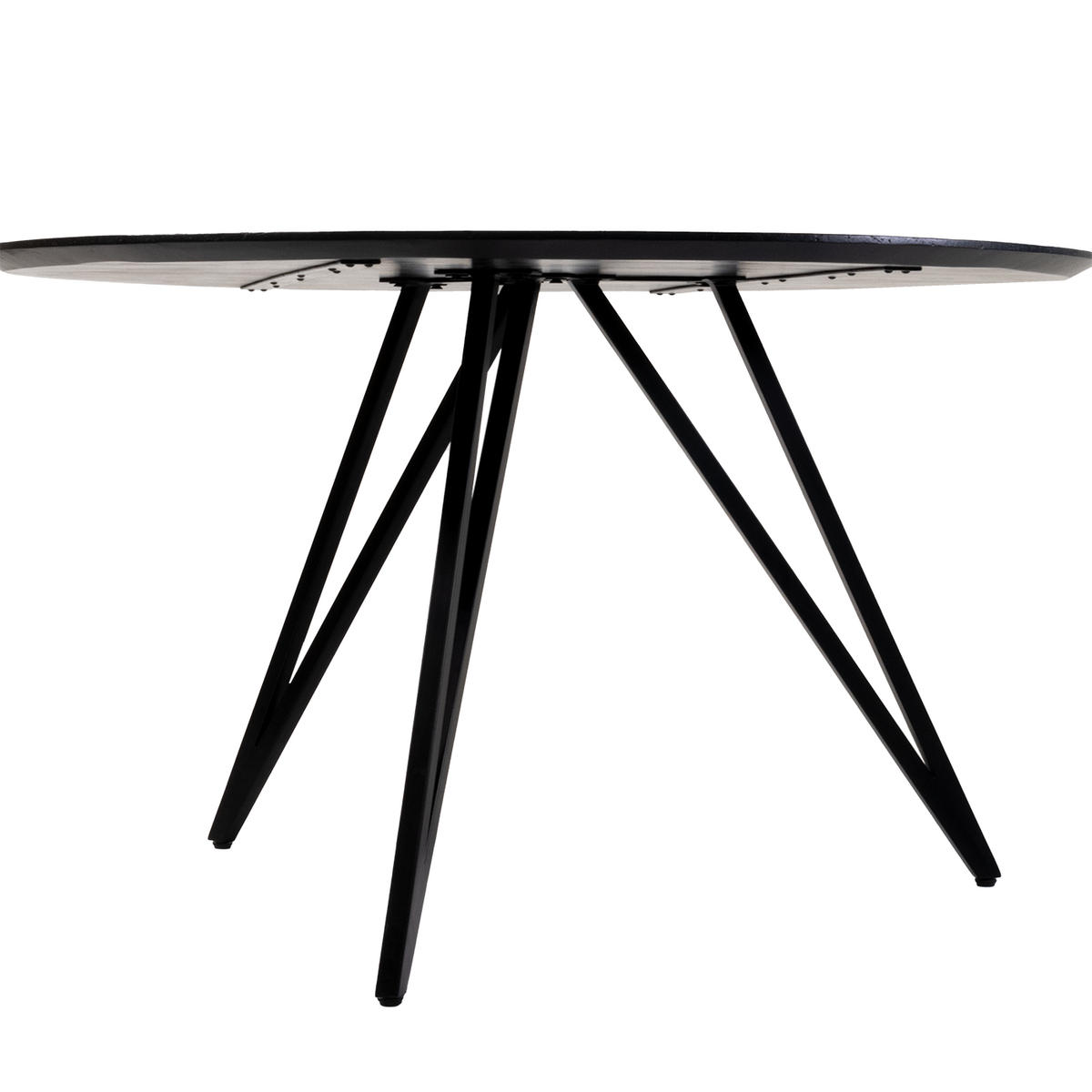 ESSZIMMERTISCH rund aus Mangoholz 130cm, schwarz - Schwarz, Holz (130/130/76cm) - Giga Meubel