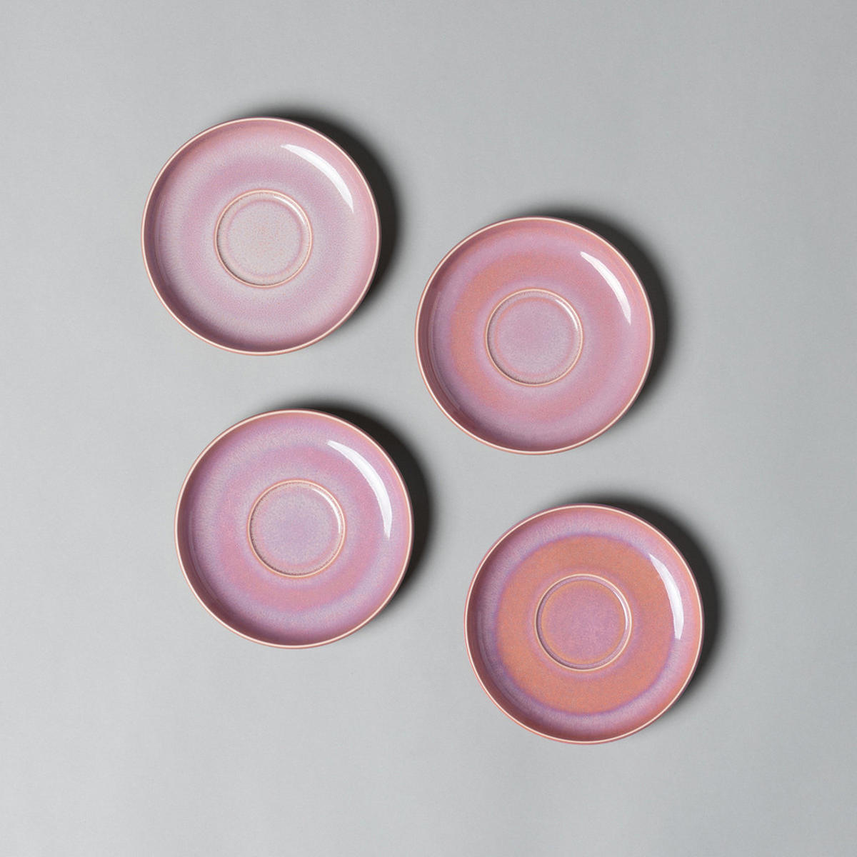 KAFFEEUNTERTASSEN Perlemor Coral rosa ø 16,1 cm 6er Set - Rosa, Keramik (16.1cm) - like.Villeroy & Boch