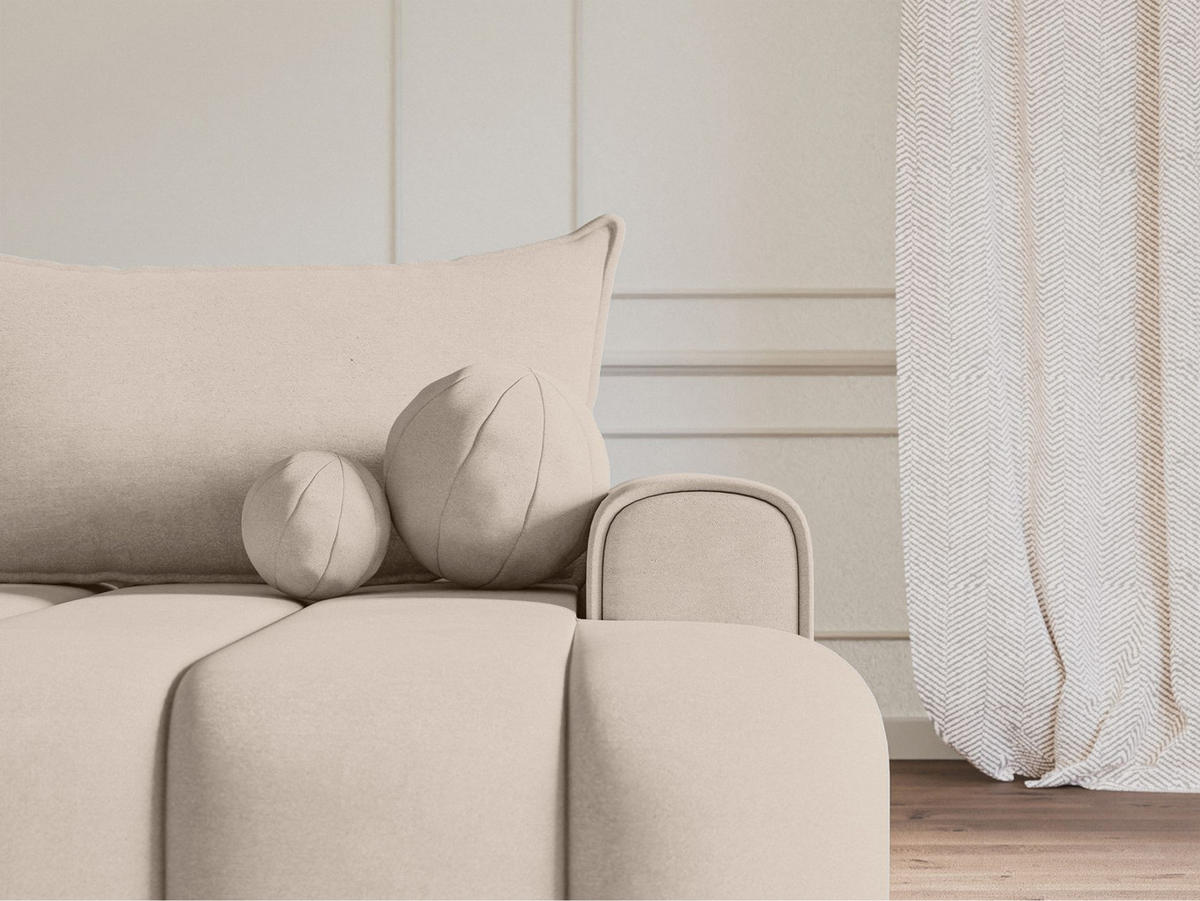 ECKSOFA Dandelino Graubeige mit Samtbezug, rechts - Taupe/Schwarz, Kunststoff/Textil (275/168cm) - Selsey