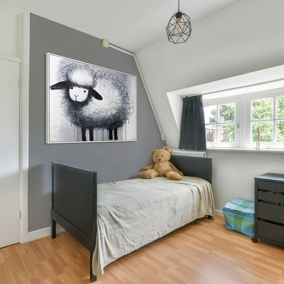 GEMÄLDE Lockige Fantasie Schattenfugenrahmen Schwarz 120x80 cm - Schwarz, Holz (120/80cm) - YS-art gallery