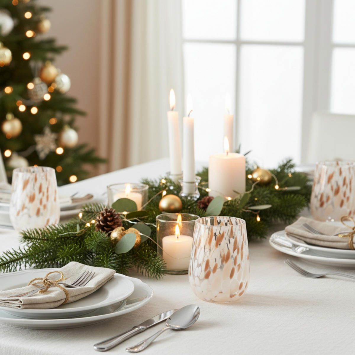 TRINKGLÄSER Set Curacao - 4 teilig - Transparent/Beige, Glas - Sänger