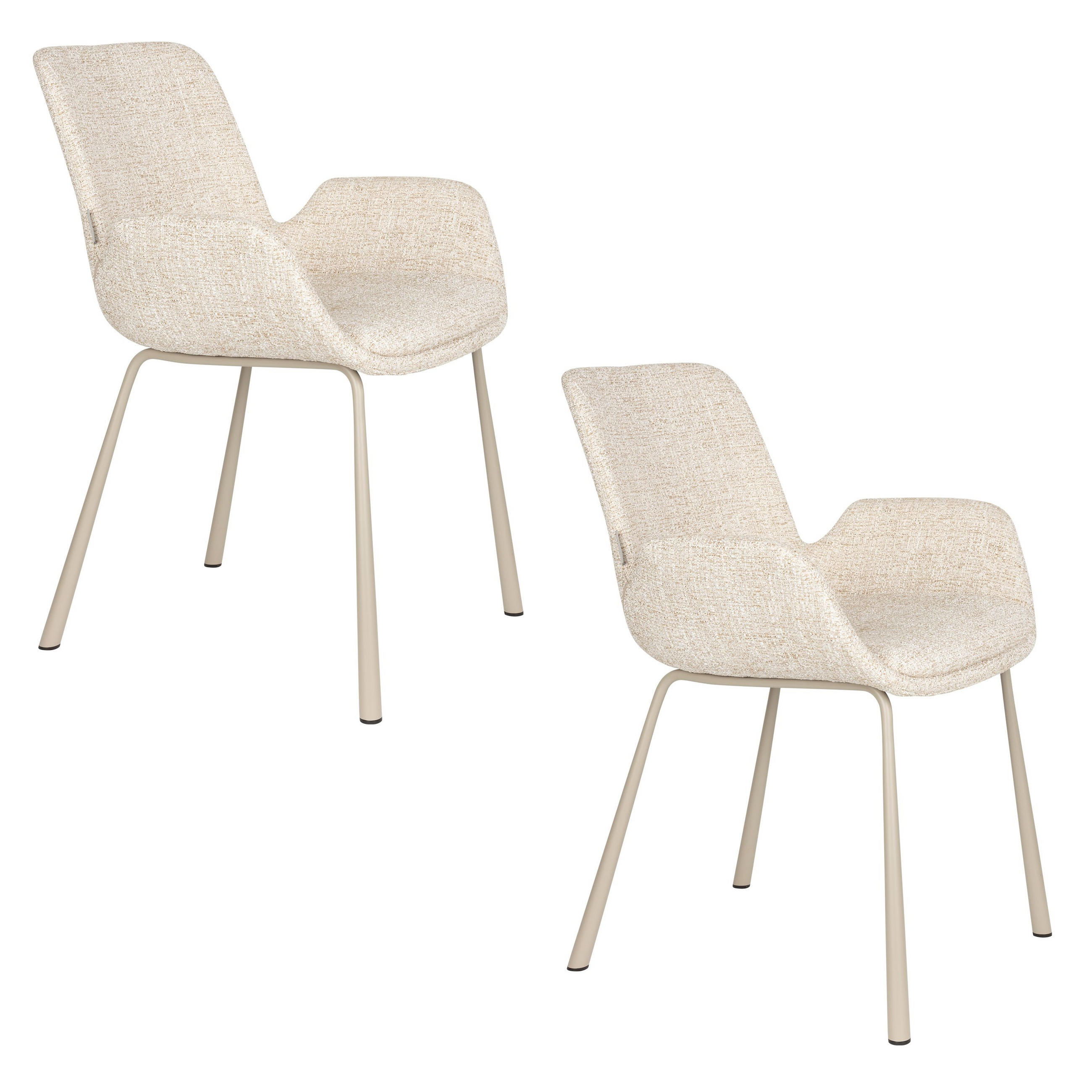 ESSZIMMERSTUHL Brit Beige - 2 er Set - Beige, Textil (59/79/62cm) - Zuiver