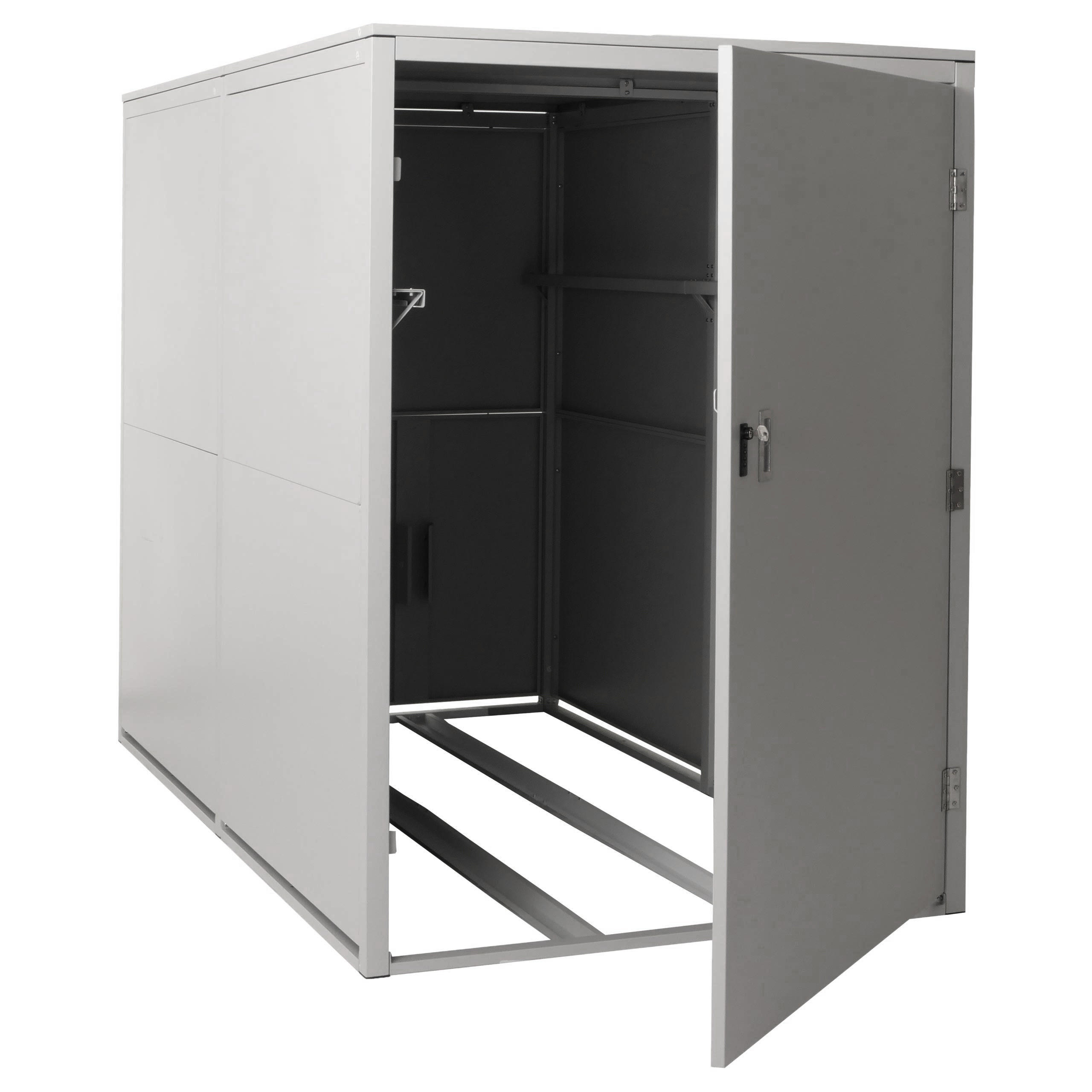 2ER-FAHRRADGARAGE L56C rechteckig Hellgrau - Hellgrau, Metall (113/160/209cm) - MCW